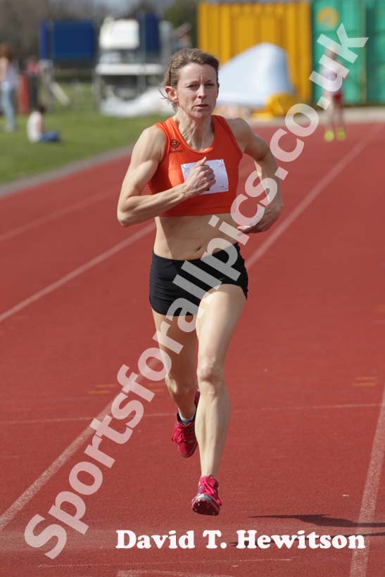 Jacqui Hodgson (Durham City) wins the 400 metres at the North of England, Div. 4E, Whitley Bay.